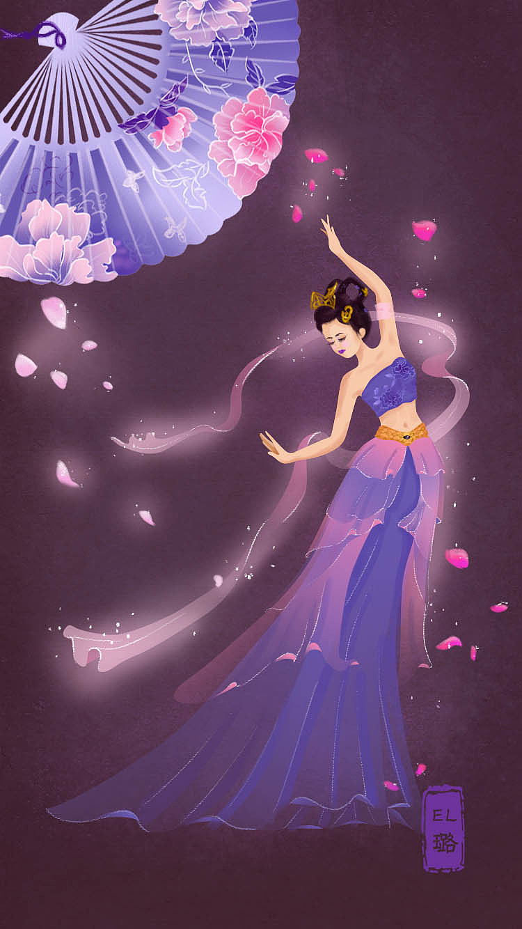 国潮插画——飞天仙女|插画|商业插画|爱吃珍珠的小圆子 - 原创作品