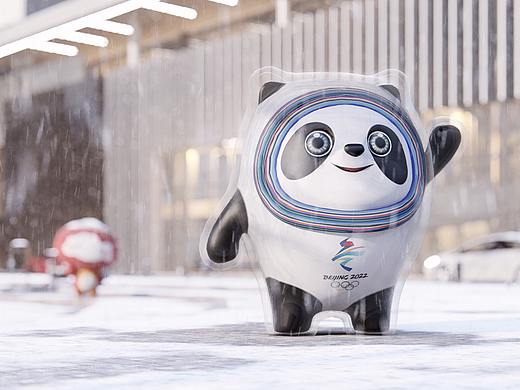冰墩墩和雪容融的亲密合影