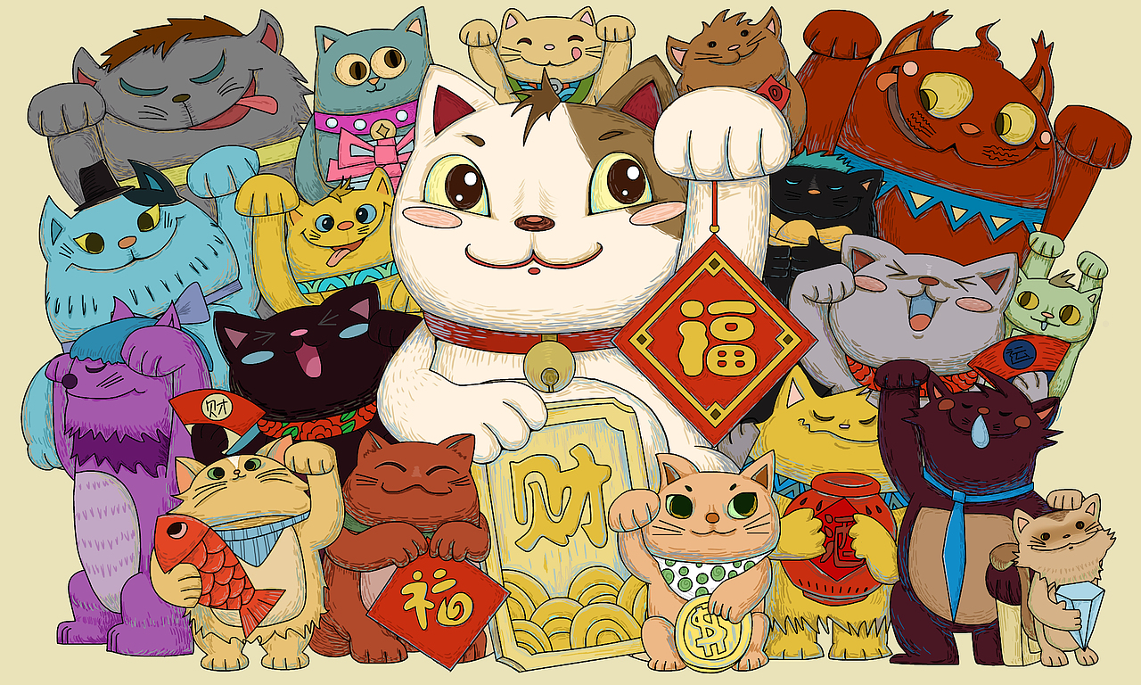 招财猫|插画|概念设定|xg9160_原创作品-站酷zcool