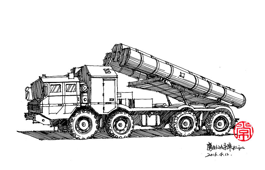 绘车丨2015阅兵式之导弹车