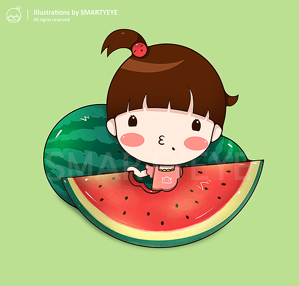 吃西瓜&nbsp;噗