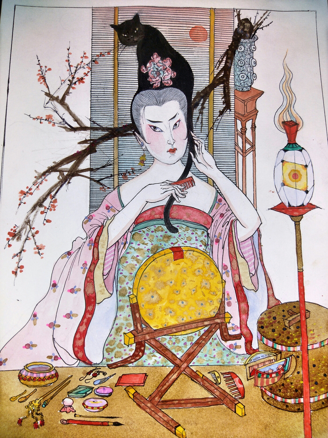重彩插画《妖猫传》（图ZOTQ5MTQxNTY=） - 商业插画 - 站酷设计师逸兴爱几线原创素材 - 站酷ZCOOL