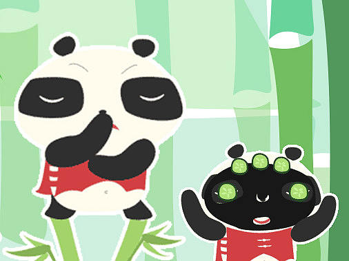 原创－熊猫竹上飘第二弹－微信表情包