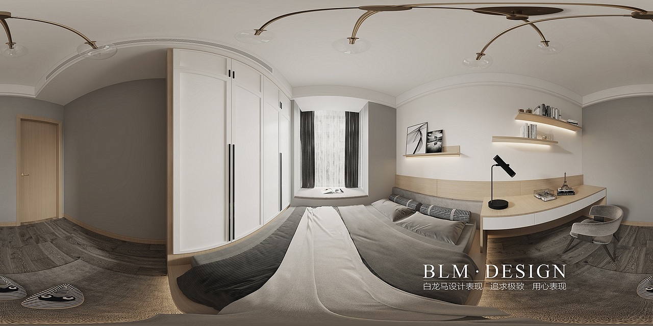 北欧客餐厅卧室—白龙马效果图