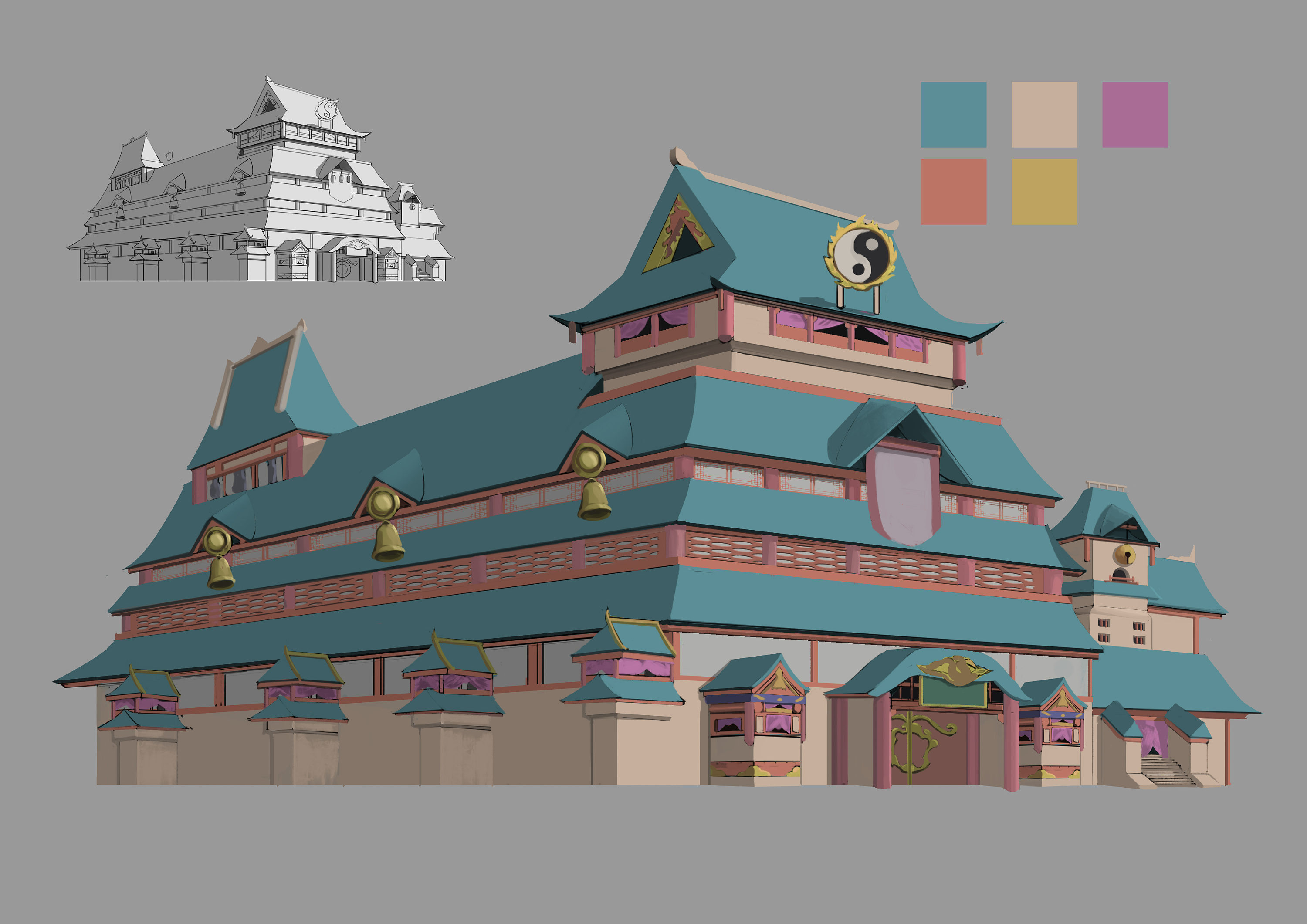 中建筑|插画|游戏原画|骏马骑乘 - 原创作品 - 站酷 (zcool)