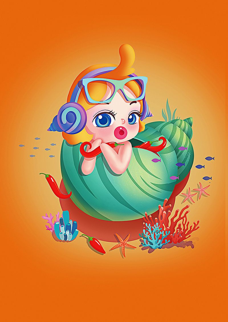青螺包装插画（图ZMjc1NDAzOTE2） - 商业插画 - 站酷设计师插画师toya原创素材 - 站酷ZCOOL