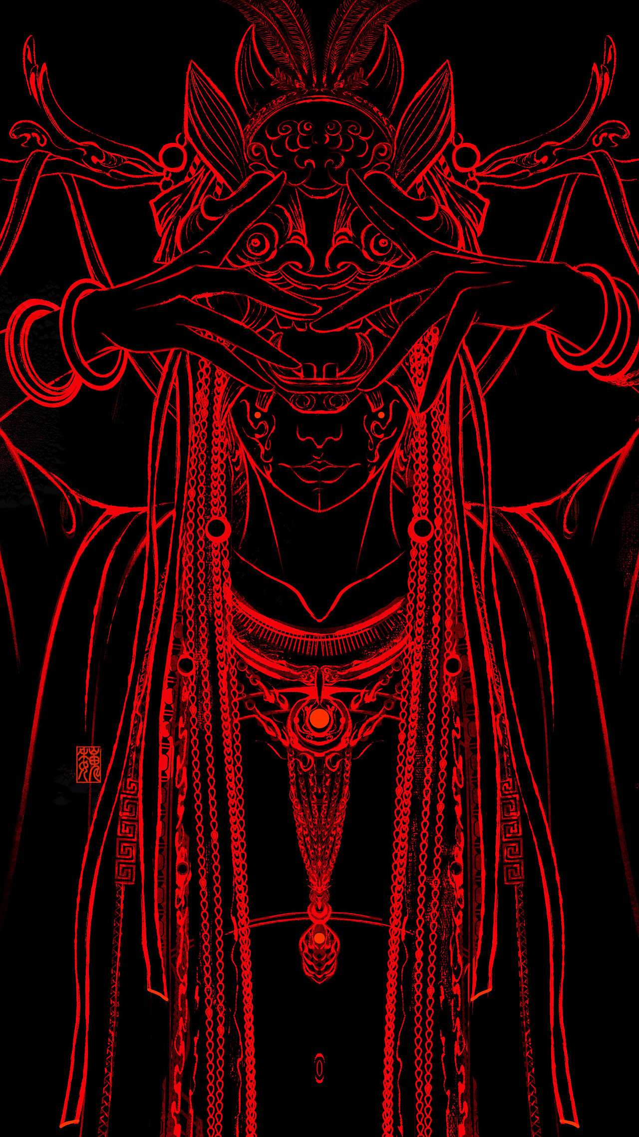 傩·祈（图ZMzY5NTE1NTc2） - 艺术插画 - 站酷设计师魏加玲原创素材 - 站酷ZCOOL