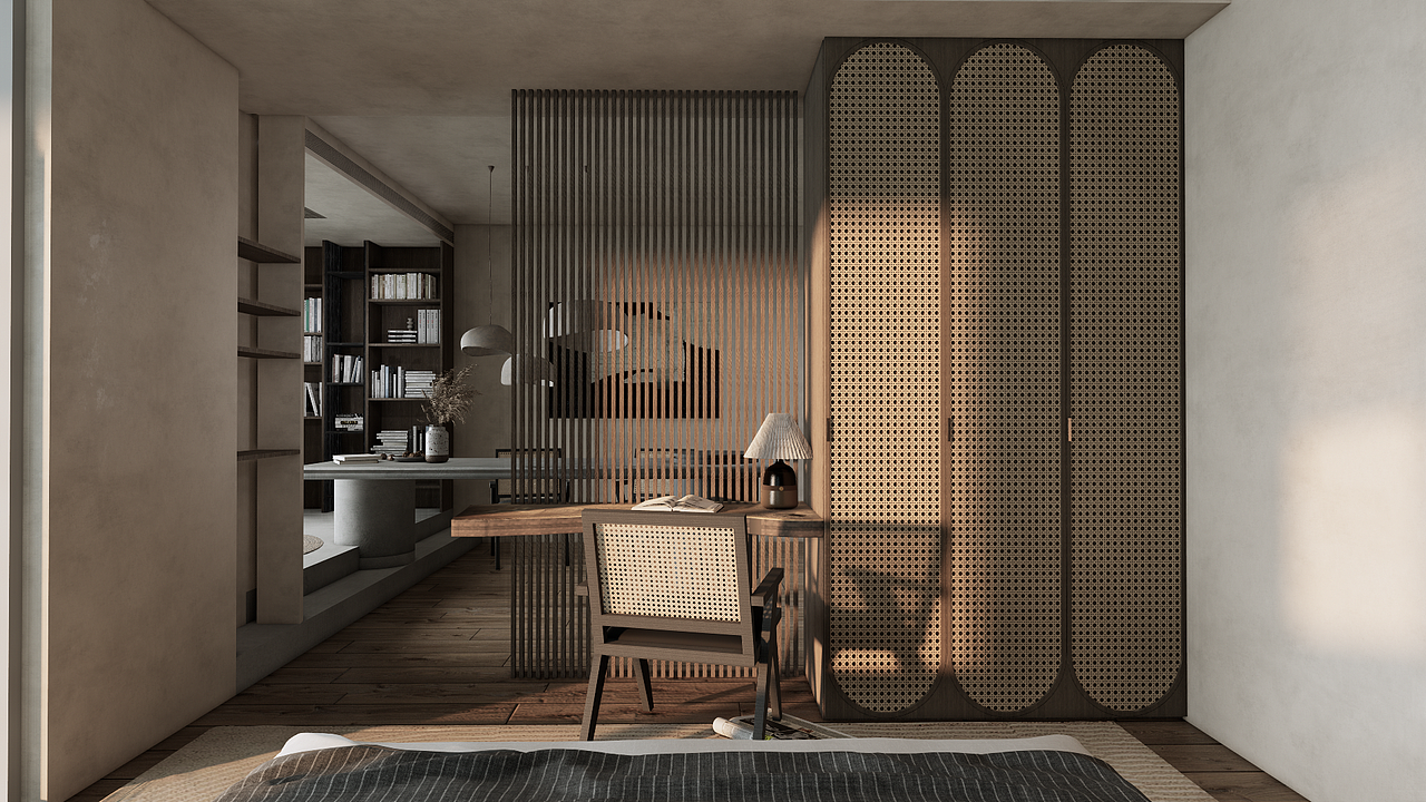 侘寂风卧室一角（图ZMzE1OTU5NDM2） - 家装设计 - 站酷设计师L橘子洲头原创素材 - 站酷ZCOOL