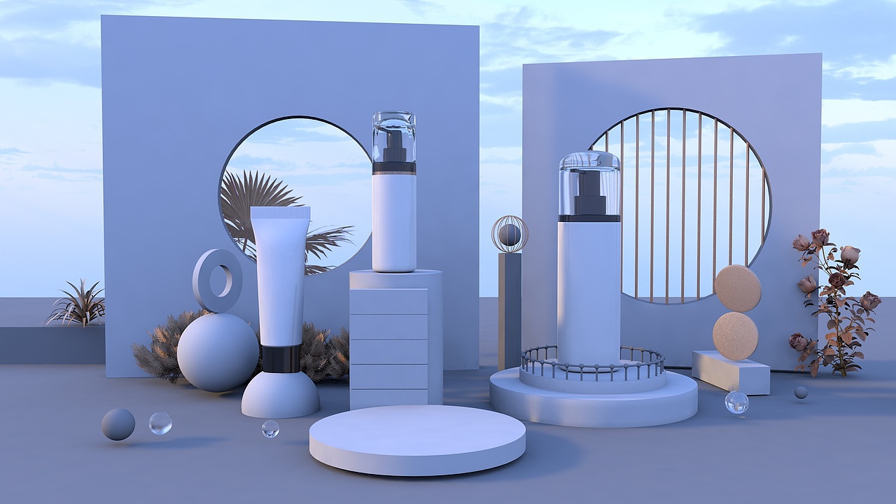 C4D套装护肤品场景（图ZMzQzNTc3MzM2） - 产品 - 站酷设计师Ron9999原创素材 - 站酷ZCOOL