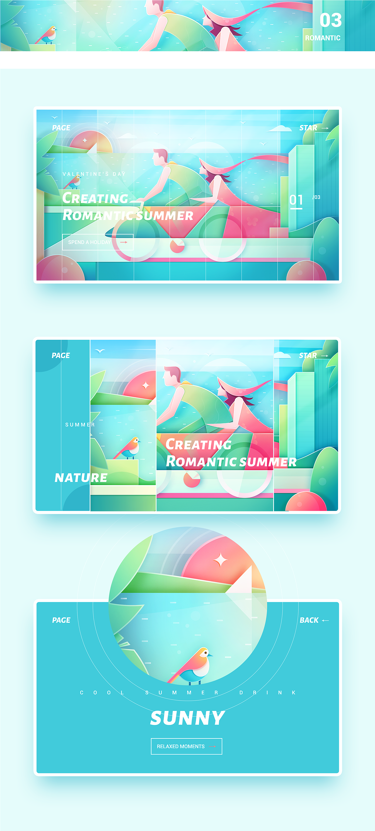 #今晚打老虎#28天创意浪漫夏日(图ZMzEwNTI2NTMy) - 闪屏/壁纸 - 站酷设计师DOLPHIN_花卷原创素材 - 站酷ZCOOL