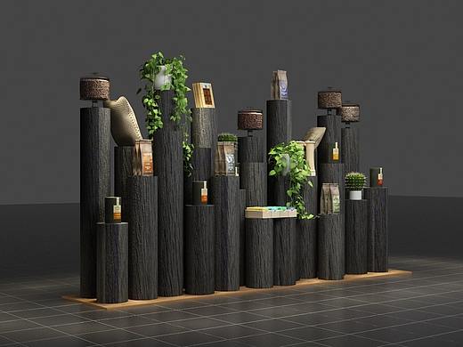 咖啡店橱窗展示设计3D效果图