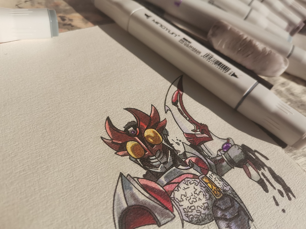 假面骑士亚极陀 马克笔手绘|插画|艺术插画|这里臭鱼_临摹作品-站酷