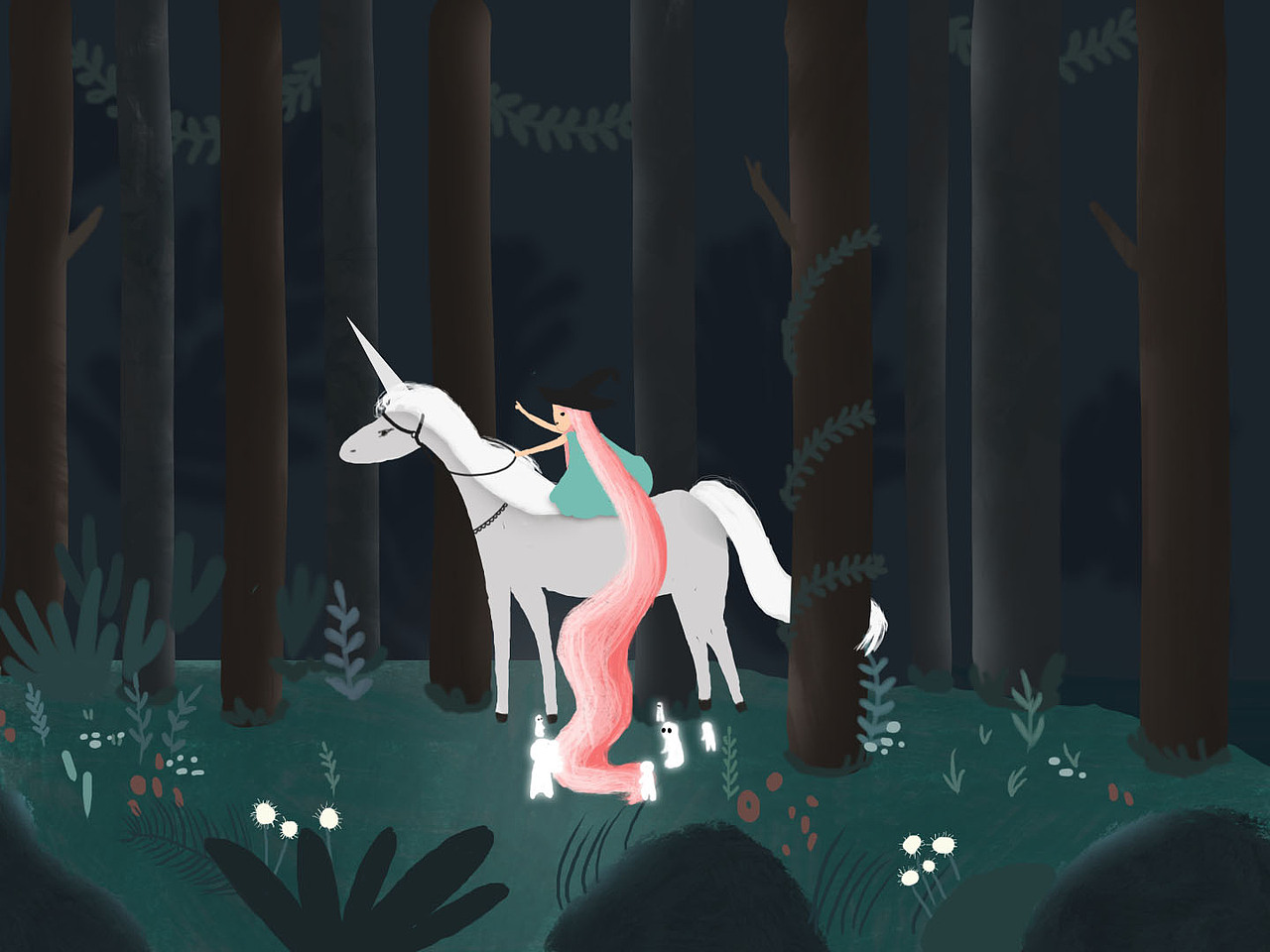 独角兽少女|插画|创作习作|剩我一个人_临摹作品-站酷zcool