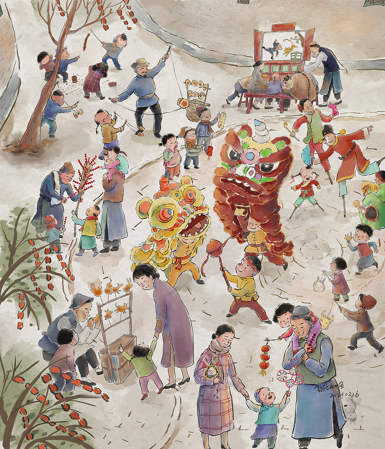 元宵节快乐（图ZMjQ0MTU5MjM2） - 儿童插画 - 站酷设计师自在如鱼原创素材 - 站酷ZCOOL