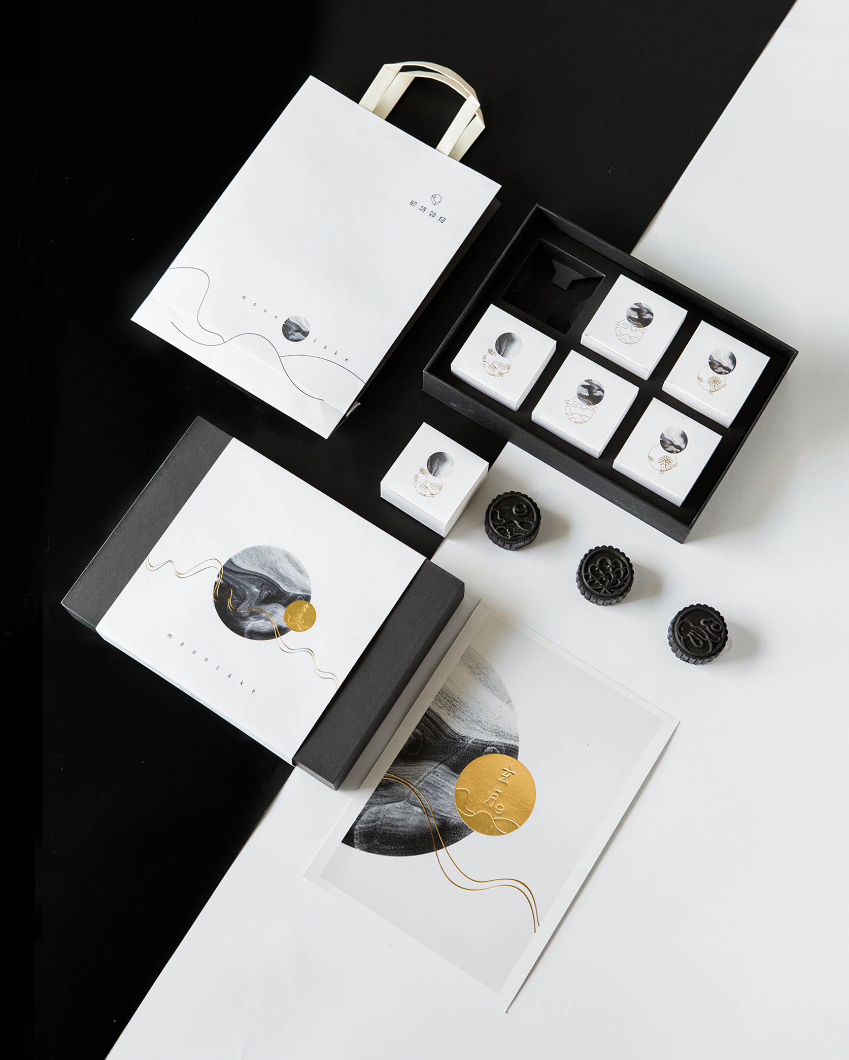 "玄月"月饼礼盒整体设计摄影