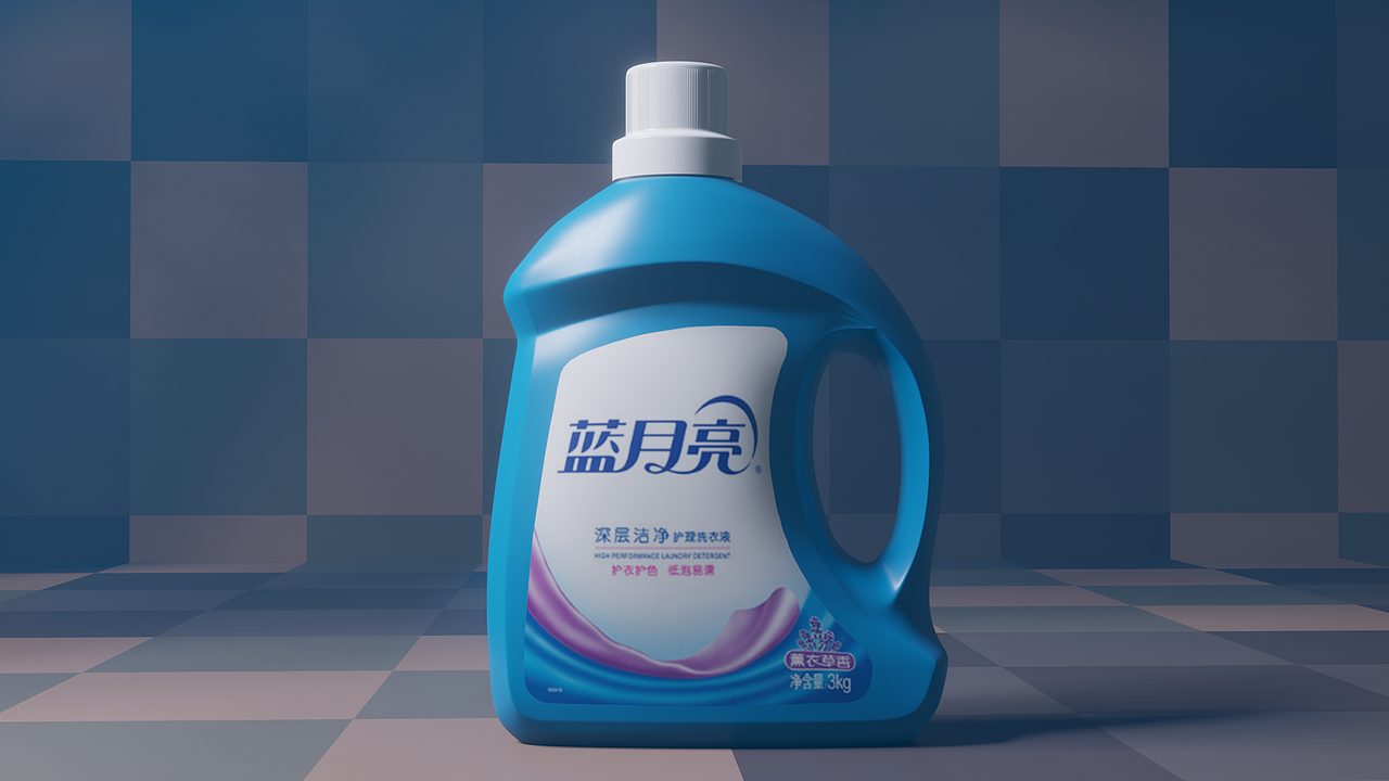 blender建模练习蓝月亮洗衣液瓶子