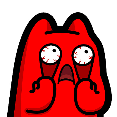 I19【魔鬼猫表情-惊呆】#半身 扯眼皮 扮鬼脸 血丝 绝望 惊恐 惊讶 IP 动漫 斗图 zombiescat