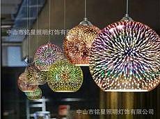 创意3D幻彩玻璃圆球吊饰   铭星灯饰工厂  专业定制