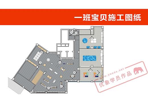 LayOut学员作品——一班宝贝母婴店施工图纸