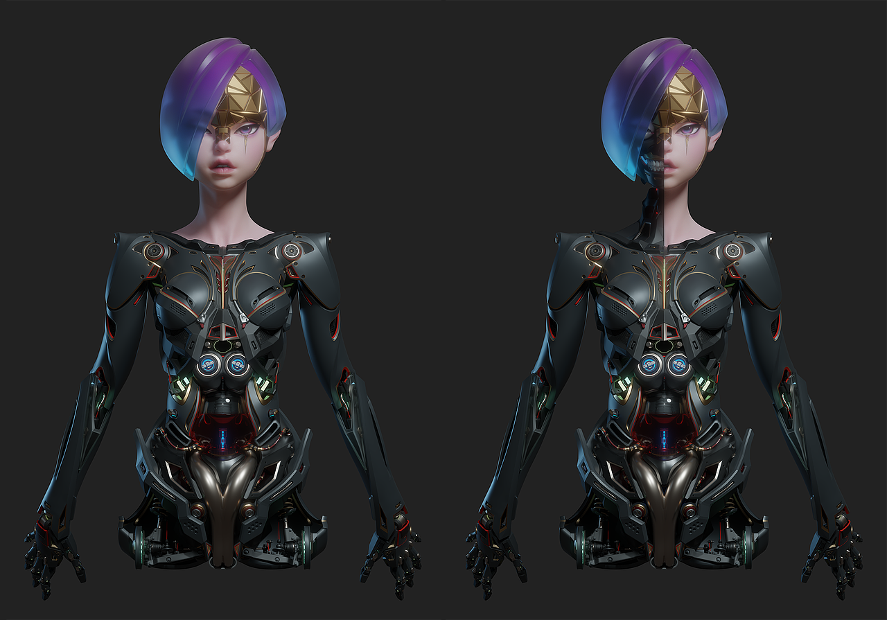 Girl Blender Hard surface（图ZMjUzMzA1ODM2） - 人物/生物 - 站酷设计师FHNT原创素材 - 站酷ZCOOL