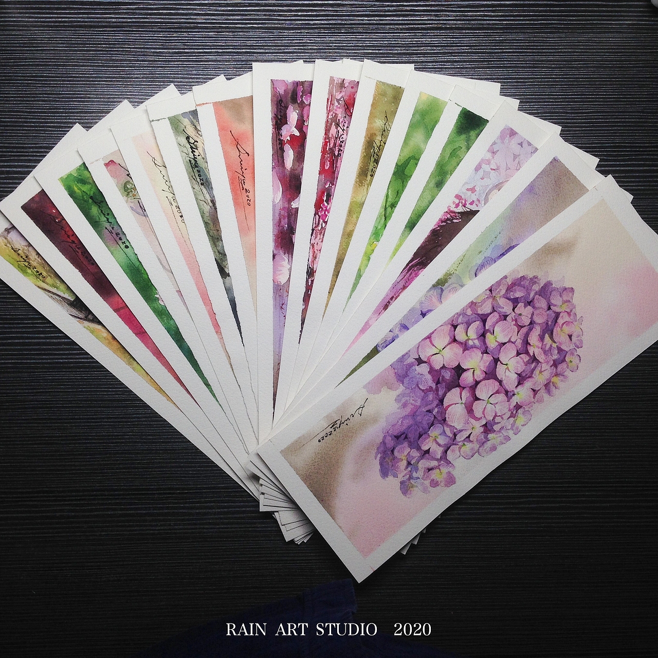 边角料～小幅水彩风景花卉手绘（图ZMjMwNDMwMDgw） - 绘画 - 站酷设计师时雨美术RAINART原创素材 - 站酷ZCOOL