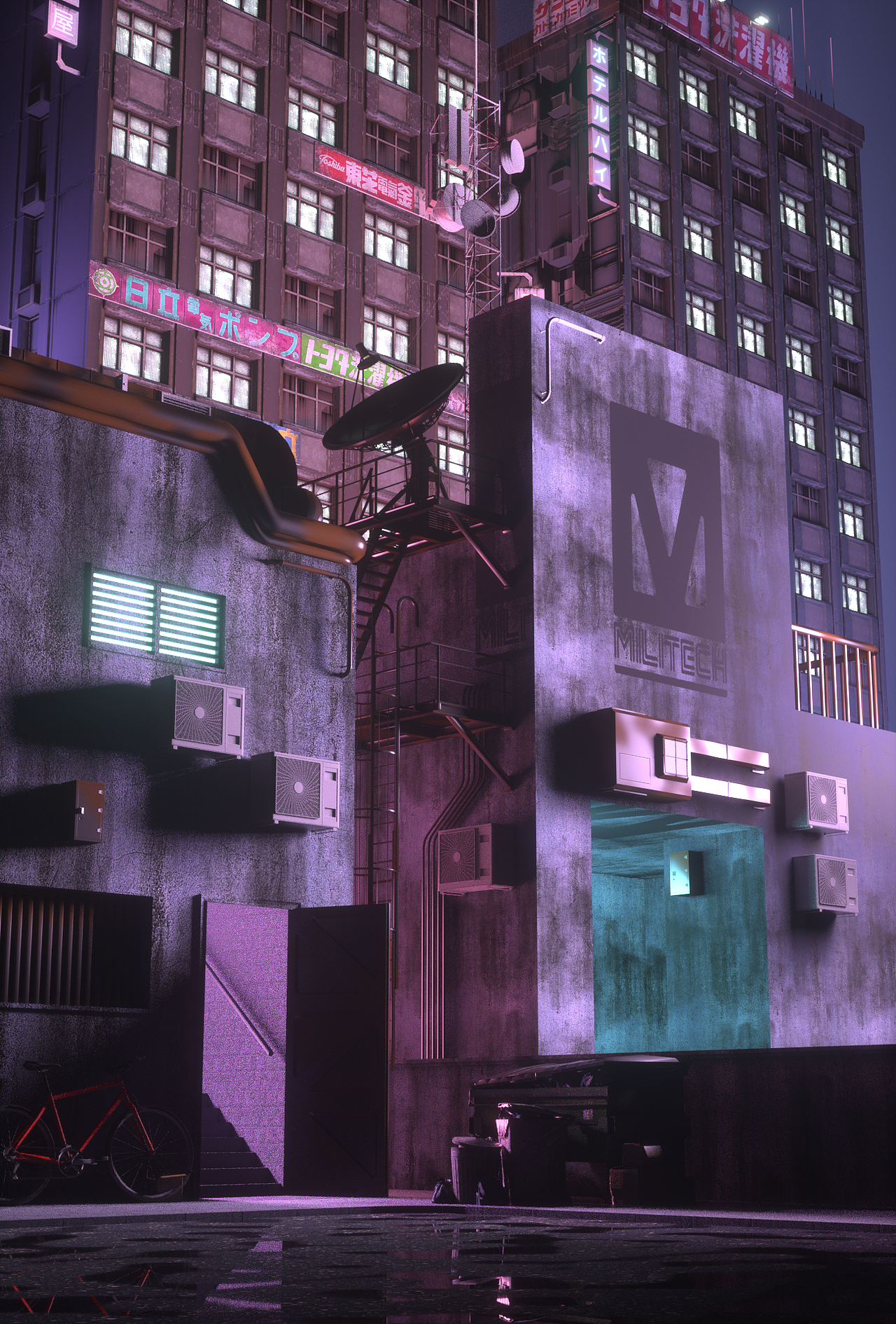 赛博朋克|三维|建筑/空间|kyeydd_临摹作品-站酷zcool