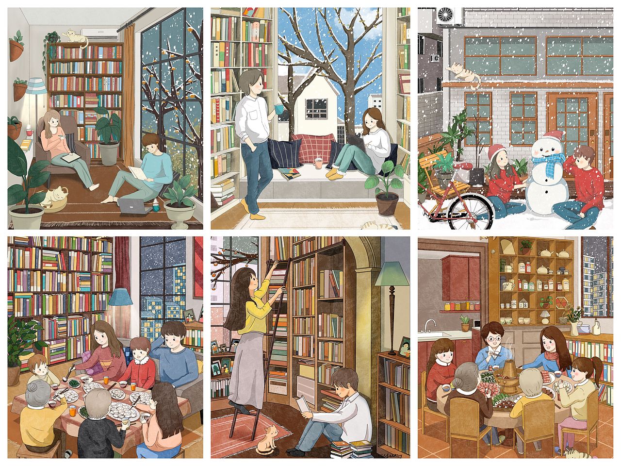 二十四节气原创插画——冬季篇