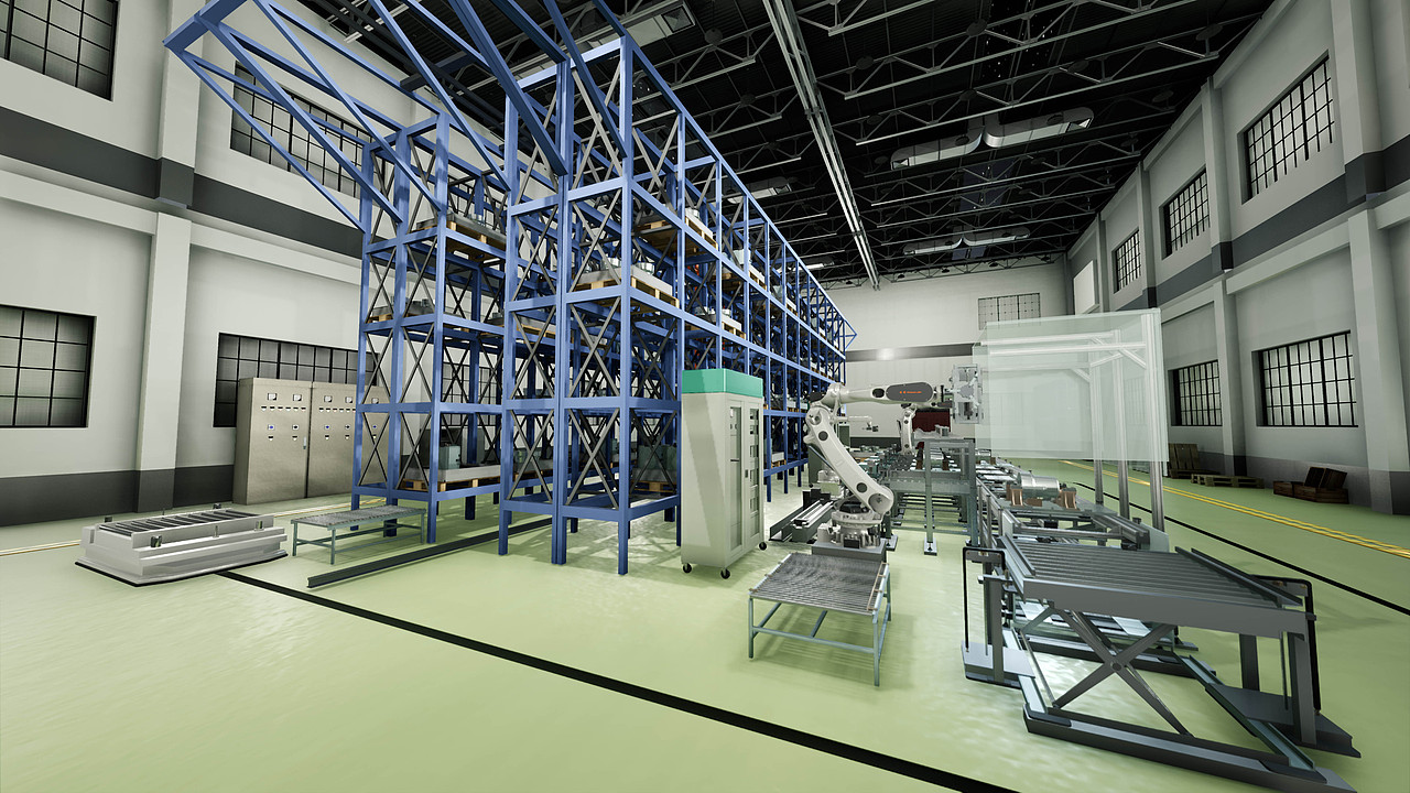 工业机器人厂房vr项目|三维|机械/交通|底层游戏美术 - 原创作品