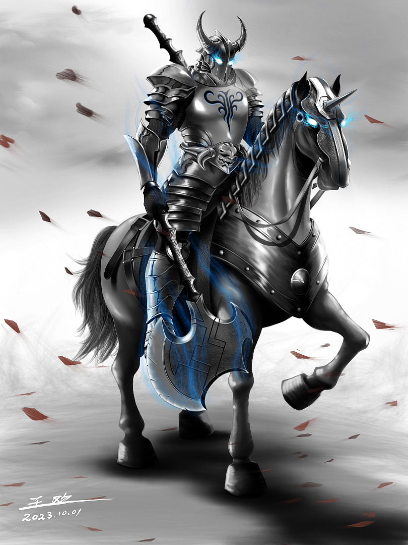 手绘 恶魔的骑士