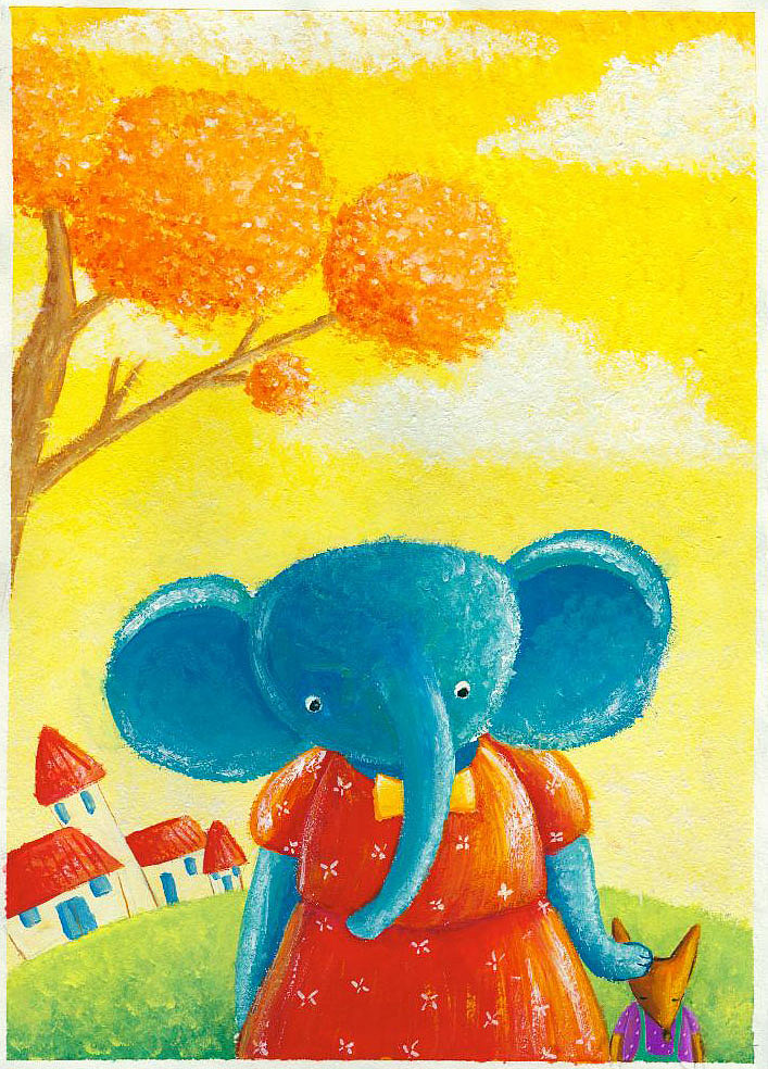 儿童 插画 水粉 温馨系列