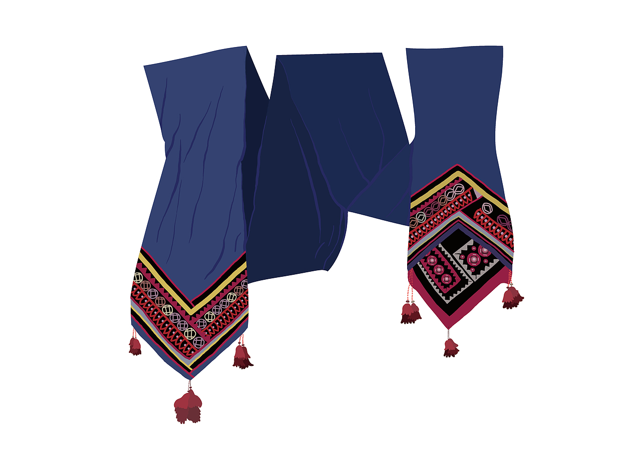 楚雄永仁赛装节服饰以及配件插画（图ZMTgyODYwODky） - 商业插画 - 站酷设计师鱼儿君原创素材 - 站酷ZCOOL