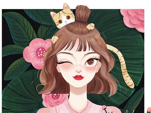 貓與少女（個人主頁-ZMzE2OTQxMzY=） - 商業(yè)插畫 - 站酷設(shè)計師天啦嚕嚕原創(chuàng)素材 - 站酷ZCOOL