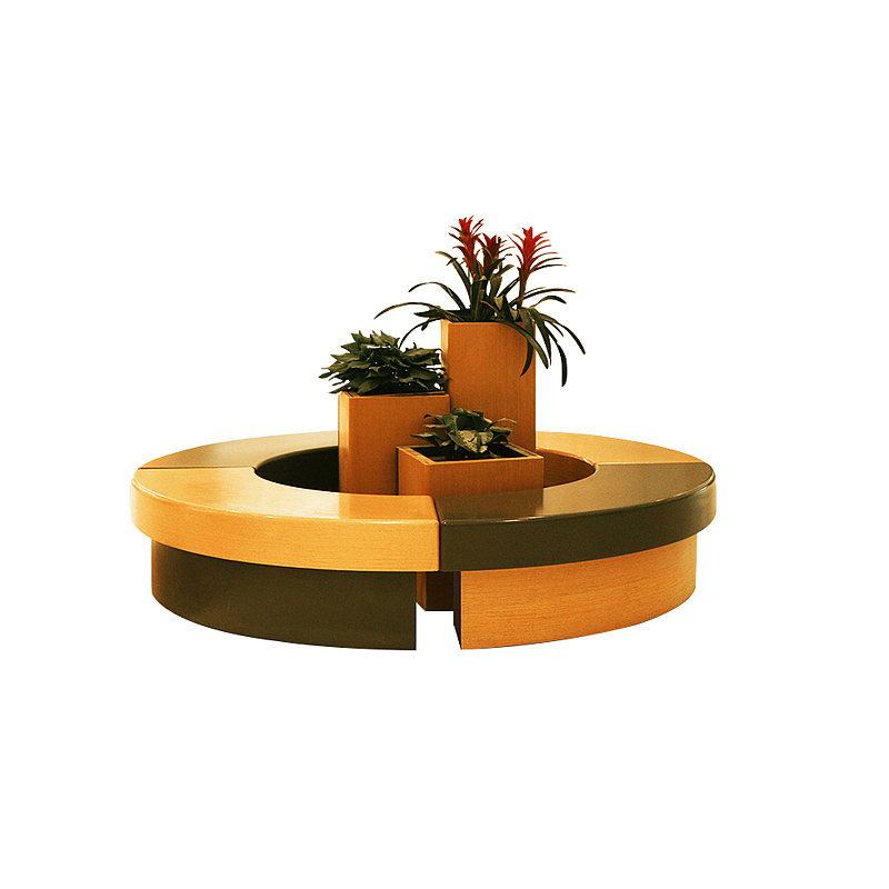 玻璃钢弧形花盆座椅