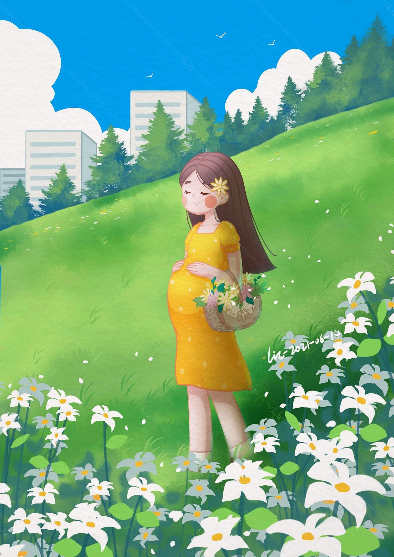 儿童插画-《我们这一家》