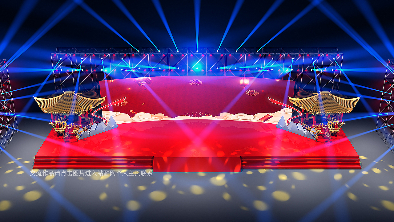 2020中式企业年会舞美效果图设计定制案例（图ZMTkwNzMxMDE2） - 其他三维 - 站酷设计师舞美猫原创素材 - 站酷ZCOOL
