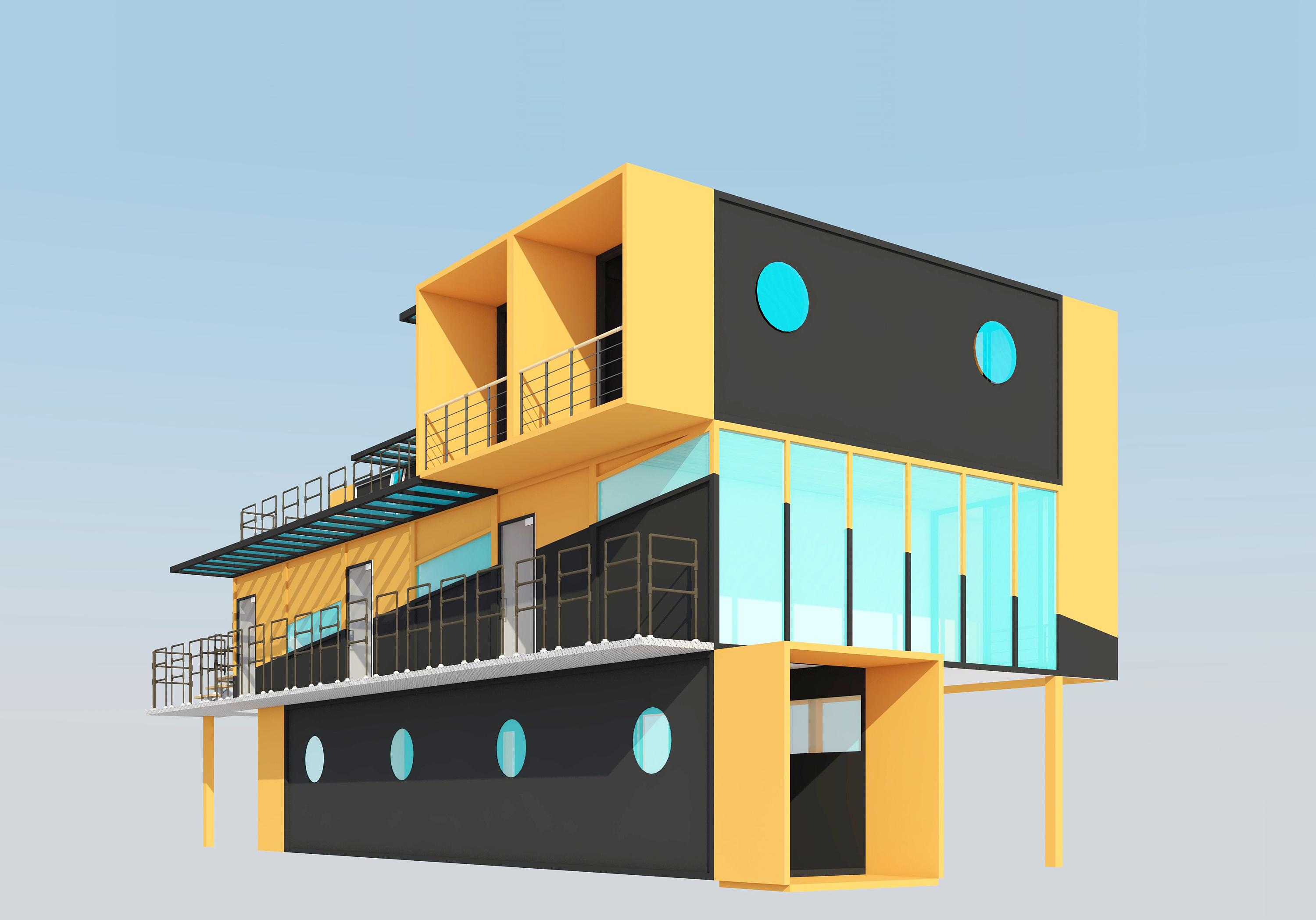 集装箱方案设计|三维|建筑/空间|辰嘉源frp玻璃钢 - 原创作品 - 站酷