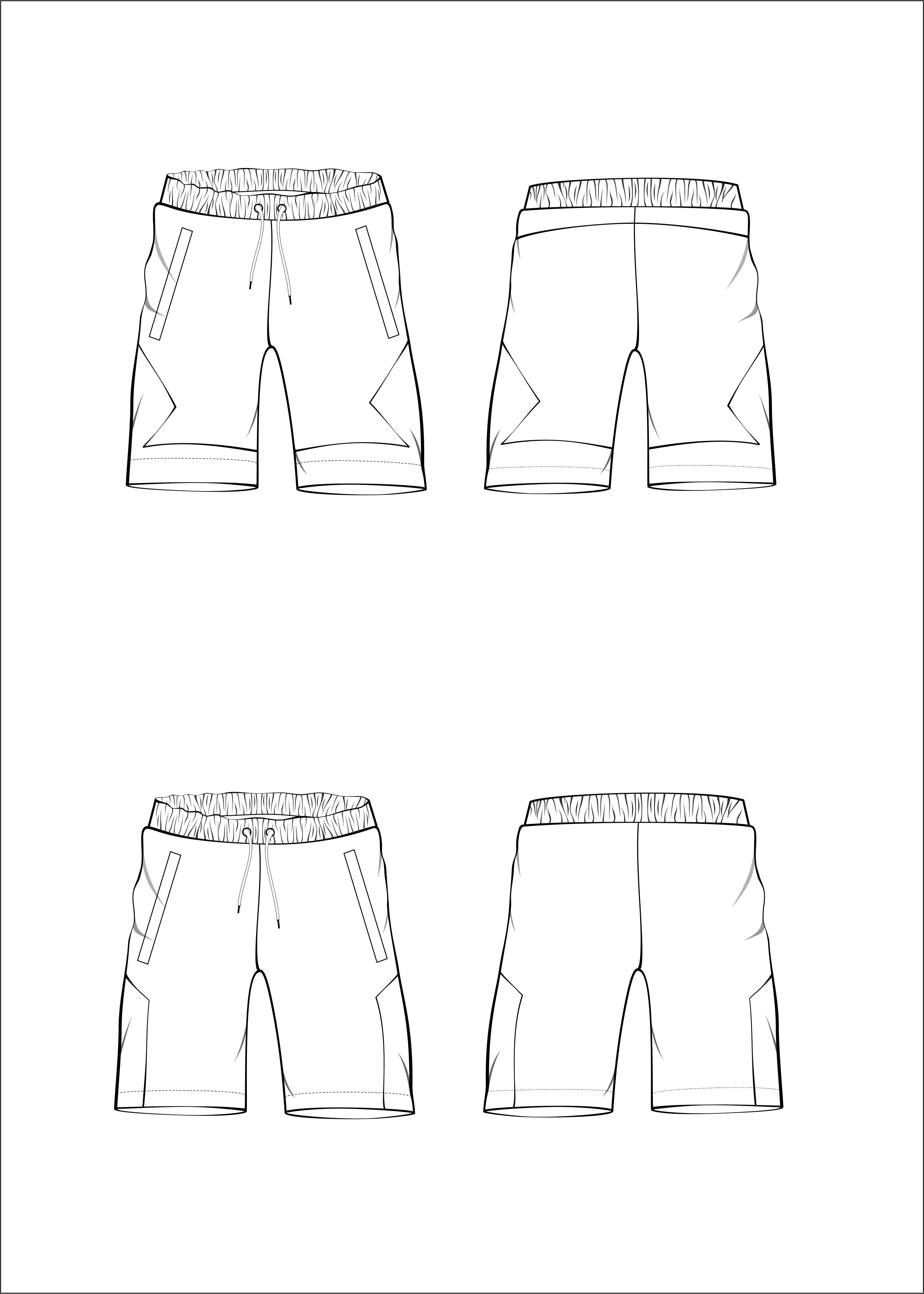 休闲裤画法图片
