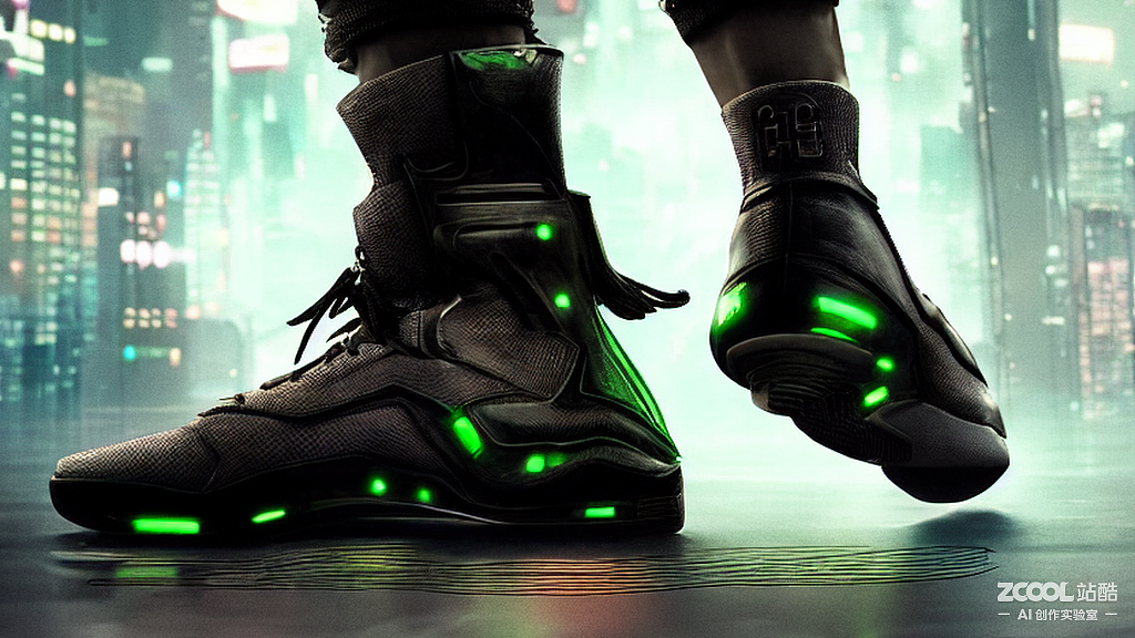 #AI创作实验室#篮球鞋Cyberpunk（图ZMzE4OTMwNTMy） - AI作品 - 站酷设计师小菠菜王原创素材 - 站酷ZCOOL