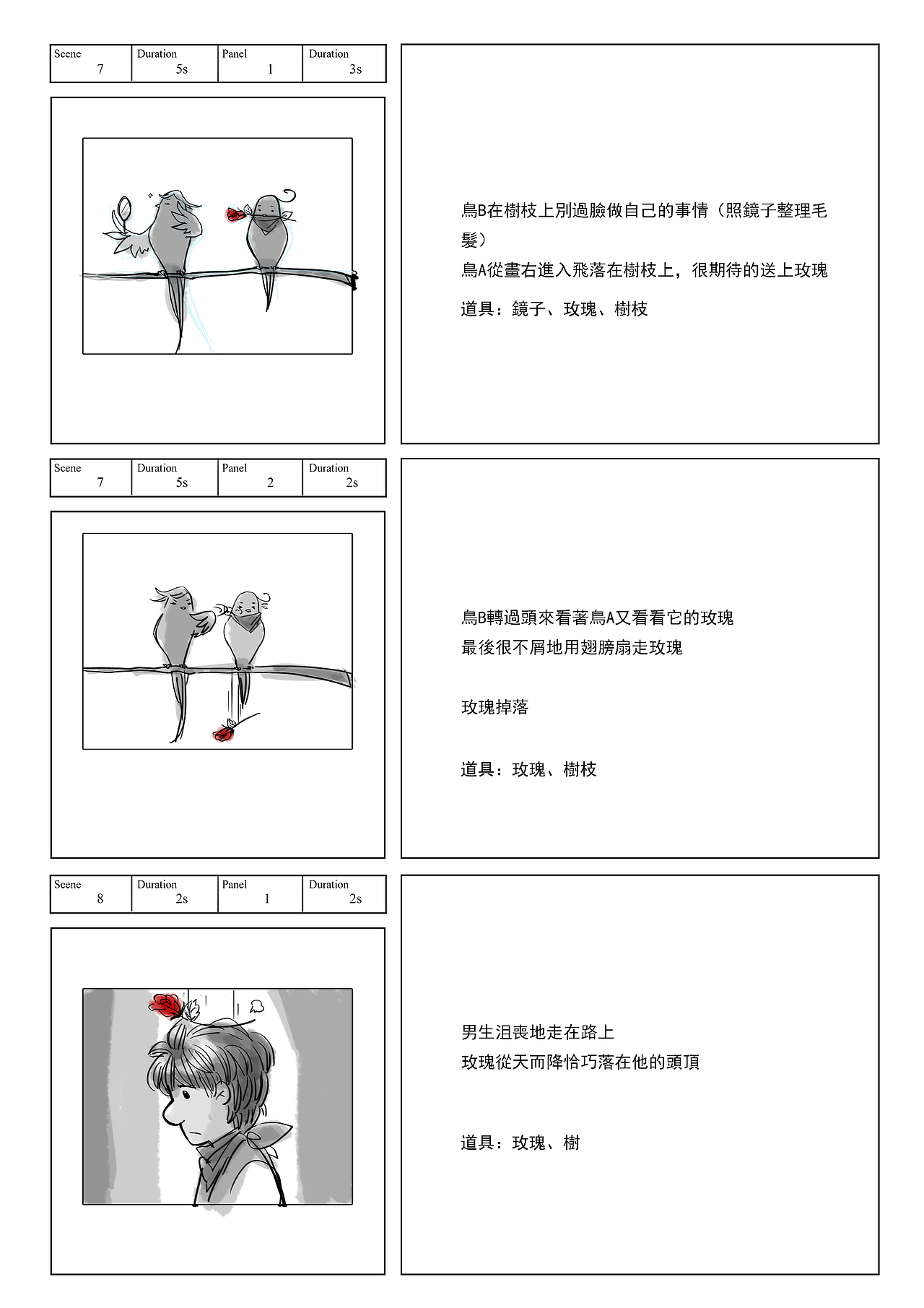分镜及人设图（图ZNTQ0OTEyMDQ=） - 设定/分镜 - 站酷设计师阿白Adela原创素材 - 站酷ZCOOL