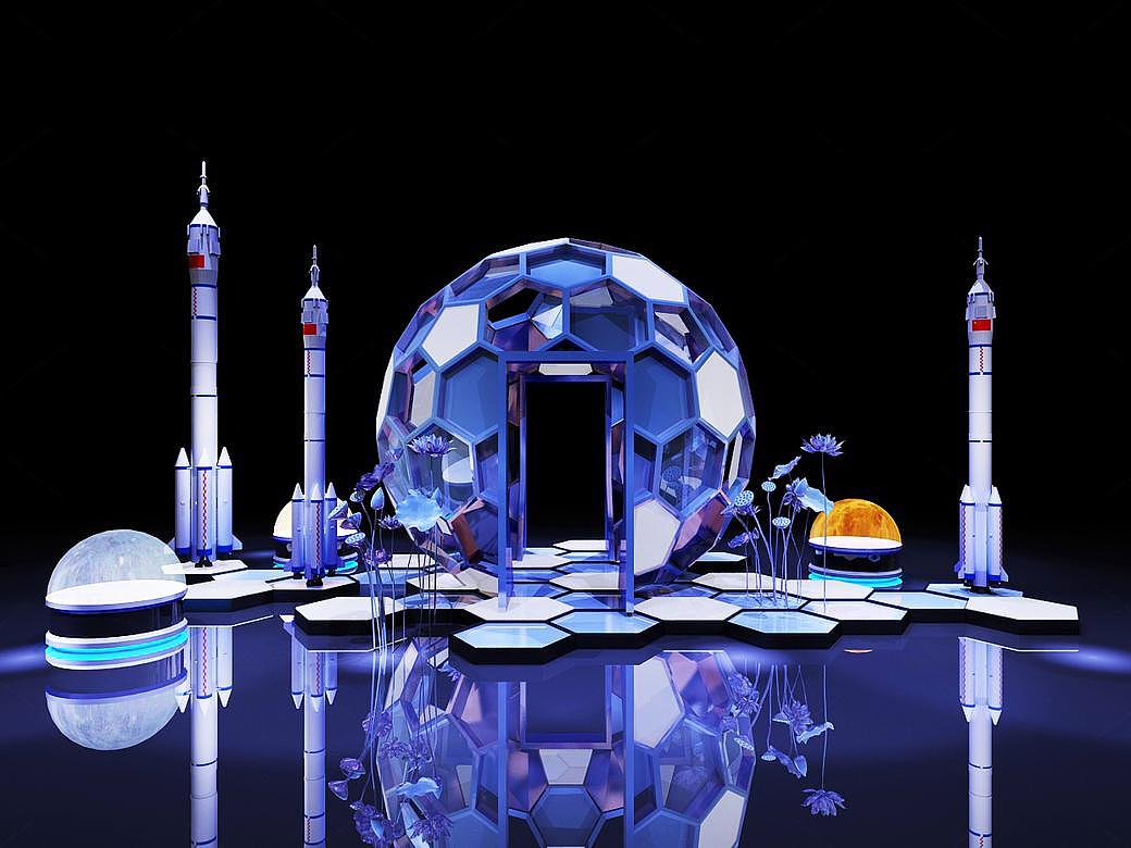 火箭星球太空站整个商城装饰（图ZMjM1NzQwNzA4） - 场景 - 站酷设计师设计智库原创素材 - 站酷ZCOOL