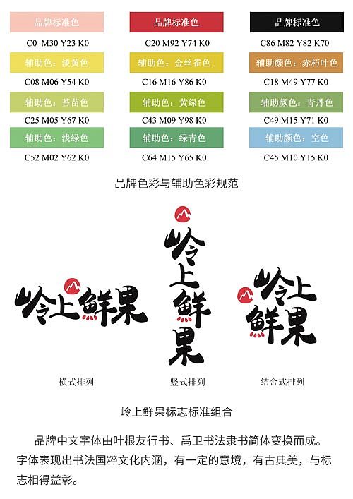 水果品牌应用识别与包装设计：岭上鲜果（图ZNTM5NDI3MzI=） - 包装 - 站酷设计师o0shirley原创素材 - 站酷ZCOOL
