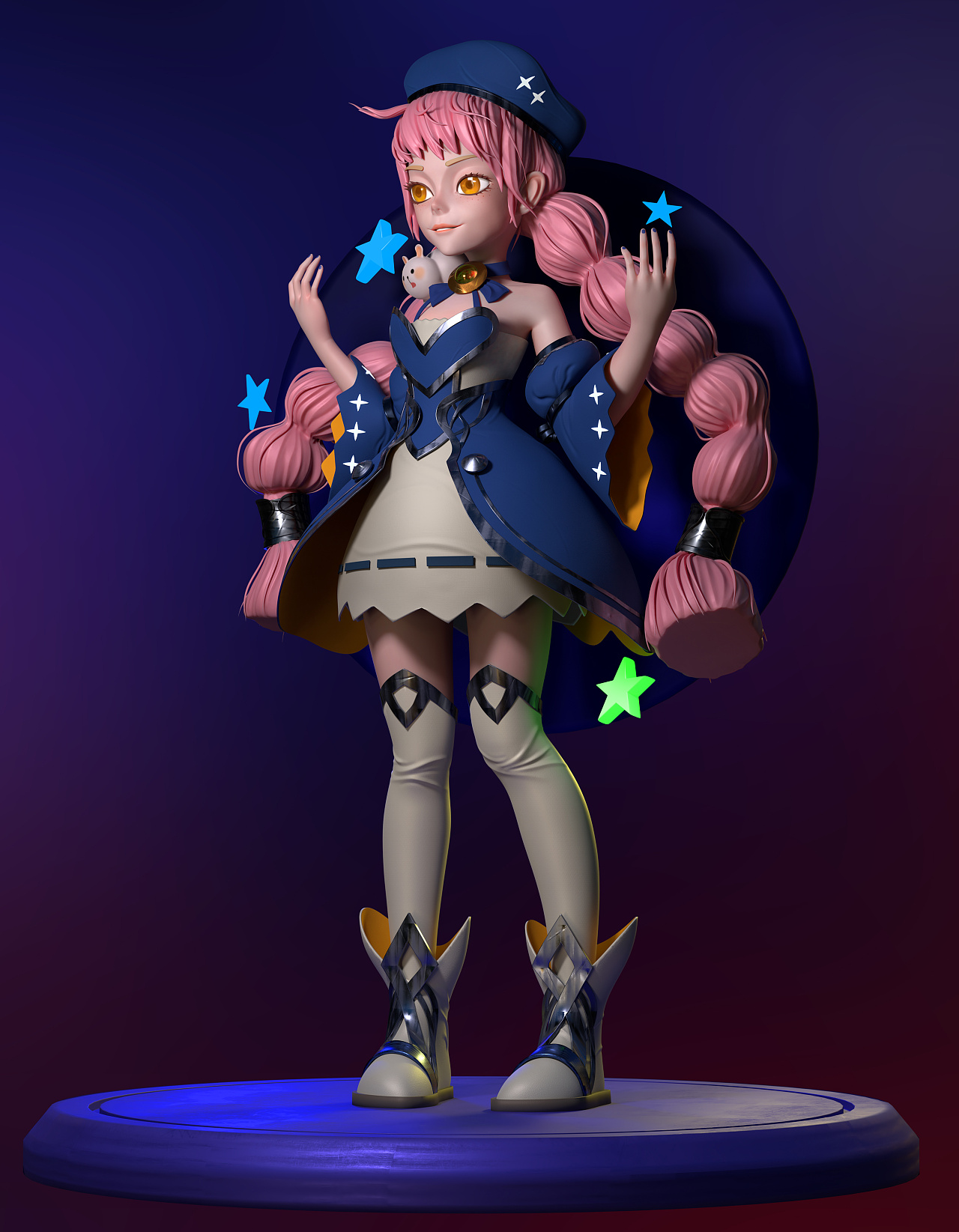 风格化女角色|三维|人物/生物|zrb阿斌_临摹作品-站酷(zcool)