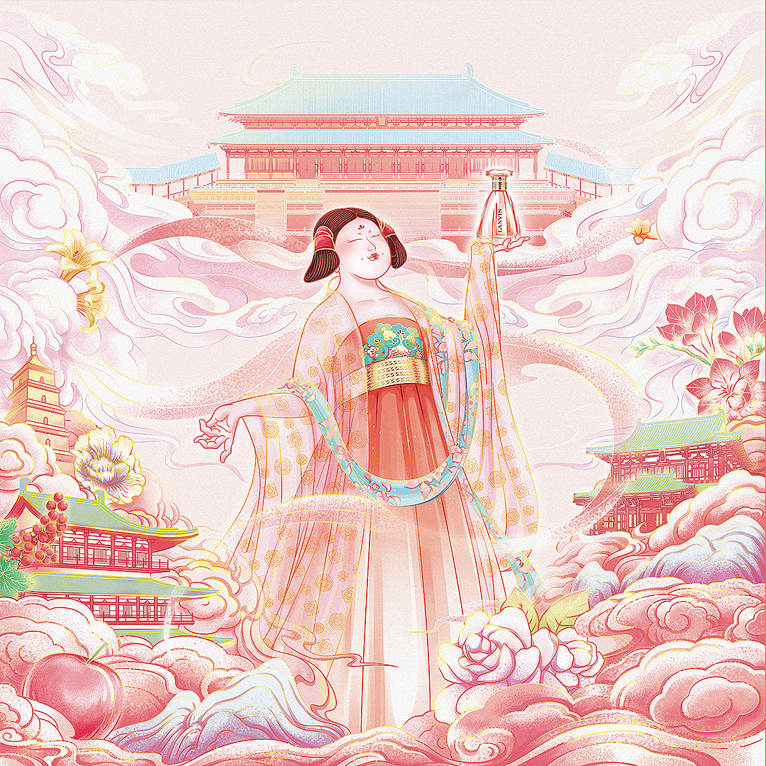 LANVIN浪凡✖️如果国宝会说话 联名礼盒（图ZMjk0NTQ4NjM2） - 商业插画 - 站酷设计师笔非墨原创素材 - 站酷ZCOOL