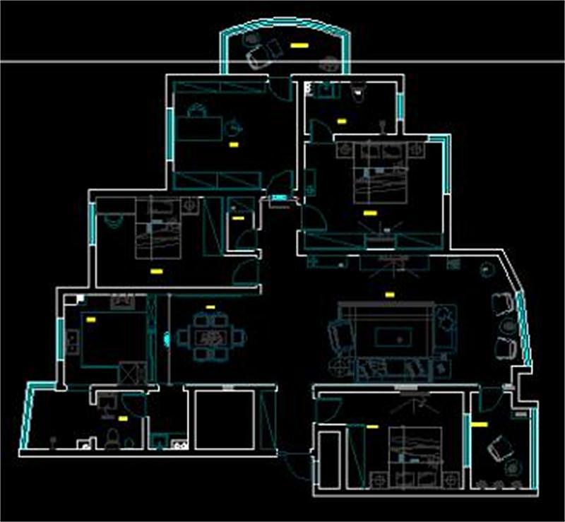 维也纳湖畔163平四室两厅户型装修平面布局——郑州美巢装饰 0371-5373 1863