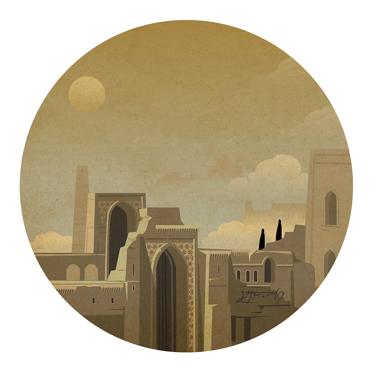 建筑插画系列—“天方夜谭”（图ZNzA3NTMyNzY=） - 商业插画 - 站酷设计师jayewang原创素材 - 站酷ZCOOL