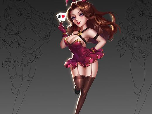 棋牌小美女