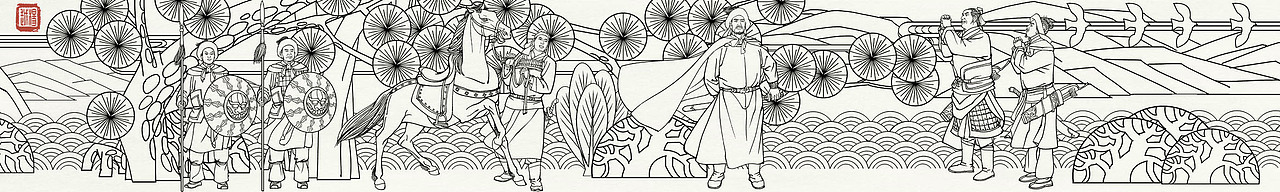 浮雕墙~雕塑设计背景画~层板画~景箱画~国画~展馆