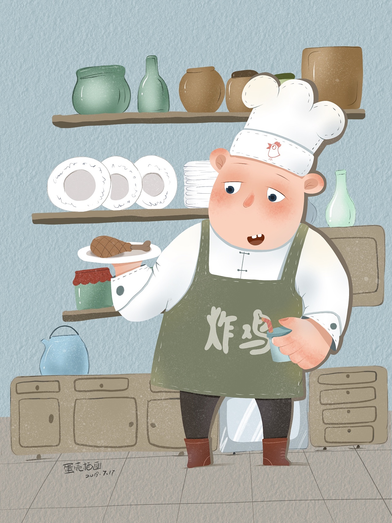 可爱卡通人物厨师厨子面点师素材设计图__背景素材_PSD分层素材_设计图库_昵图网nipic.com