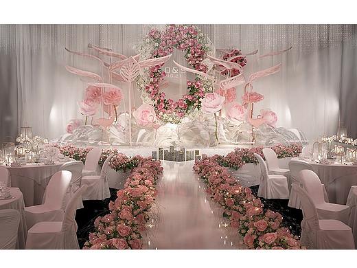 早期超低预算婚礼3d设计图 粉色婚礼火烈鸟婚礼