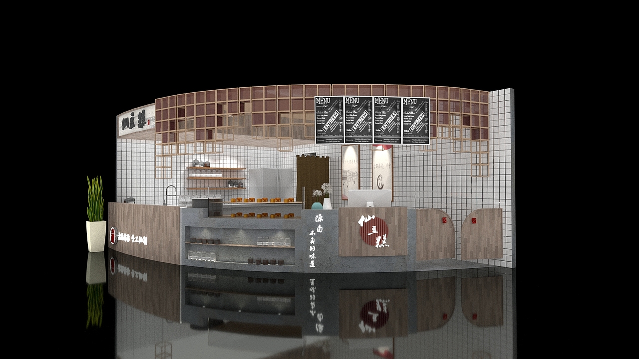 栗记仙豆糕 | 西安大悦城 | 餐饮空间 | 商业空间设计（图ZMjU2ODExNjI0） - 商业空间设计 - 站酷设计师迈设计工作室原创素材 - 站酷ZCOOL